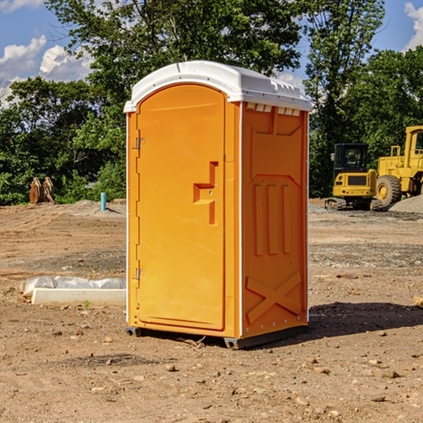 how often are the portable restrooms cleaned and serviced during a rental period in Blakesburg